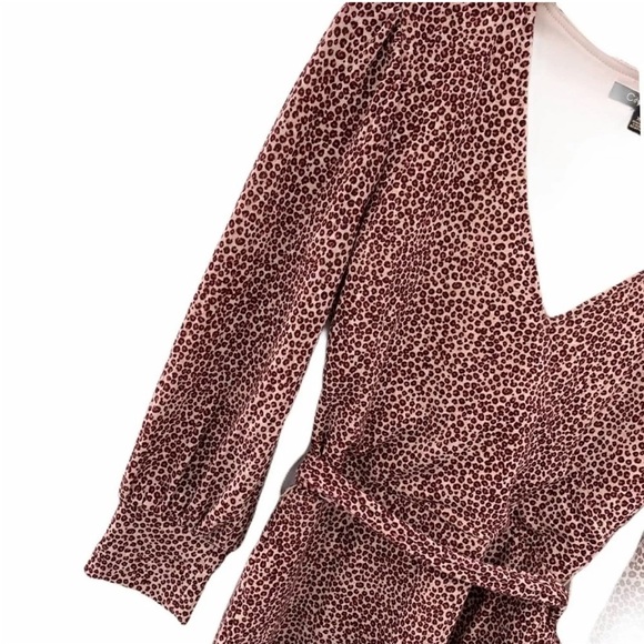 NWT City Studio index leopard print dress with surplice neck size small & belt. - Picture 2 of 12